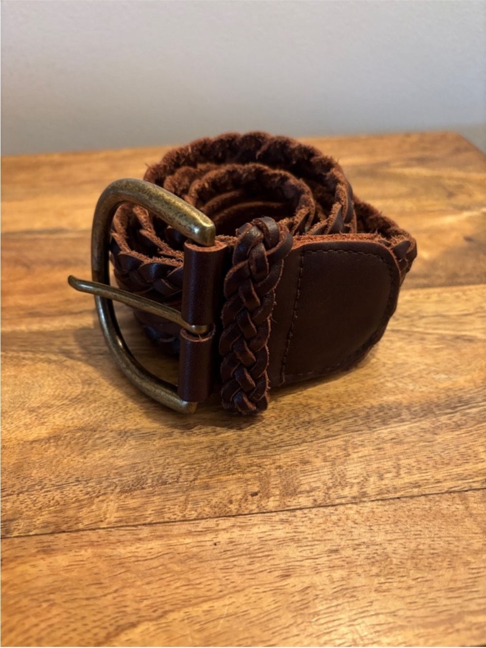 Abercrombie & Fitch Braided
Brown Leather Belt with Antiqued Buckle